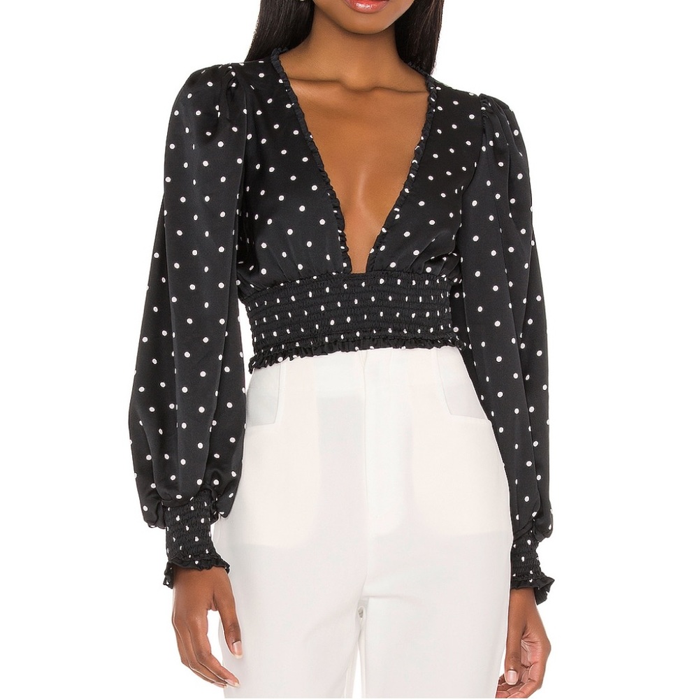 For Love & Lemons Carissa Crop Top Black / Pink